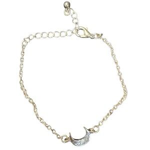 Source Unknown Gold and Silver Crescent Bracelet